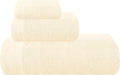 Ultra Soft 3 Pack Cotton Towel Set, Contains a Bath Towels 28x55 inch, a Hand Towels 16x24 inch & a Wash Coths 12x12 inch, Ideal Everyday use, Compact & Lightweight - Ivory