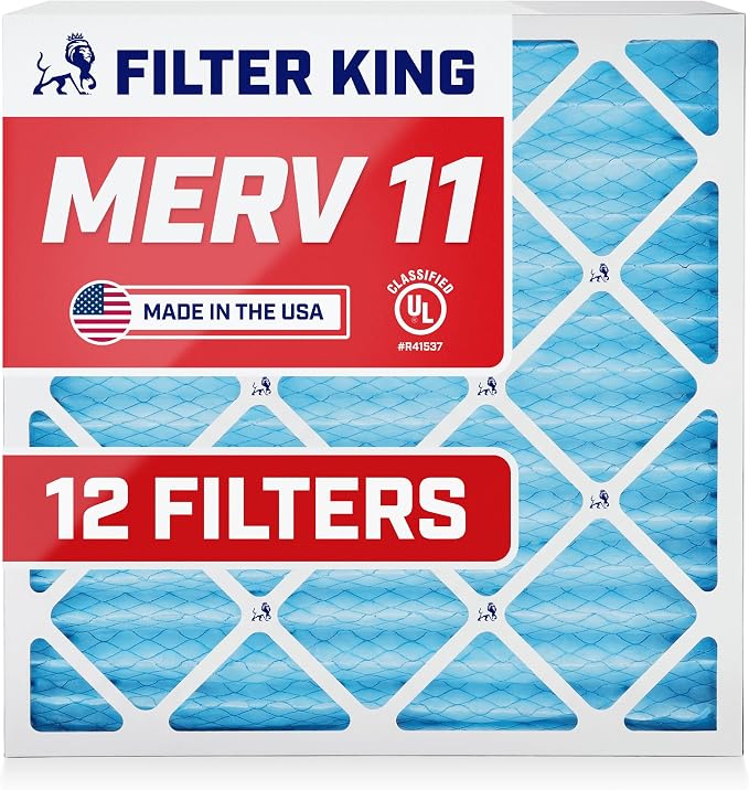 Filter King 12.5x21x1 Air Filter | 12-PACK | MERV 11 HVAC Pleated A/C Furnace by FilterKing