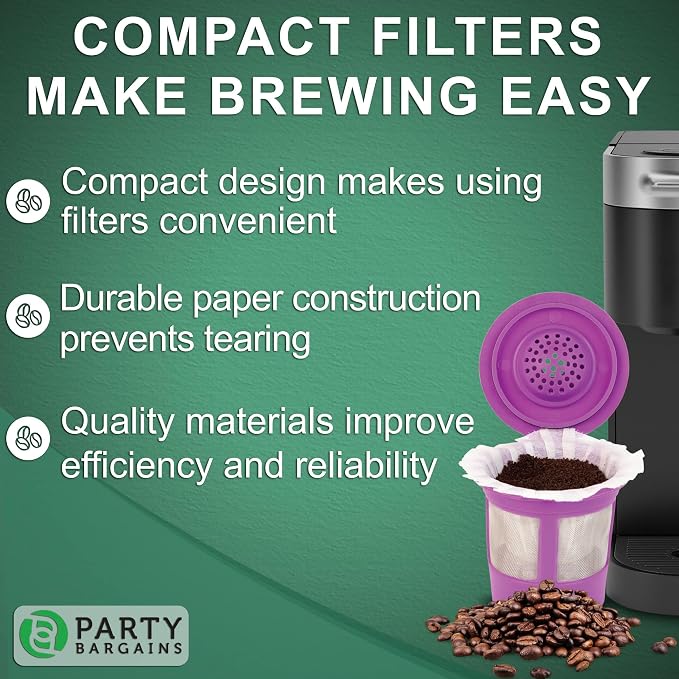 PARTY BARGAINS 600 Compact White Coffee Filter Liners – Disposable, Compatible - Image 6