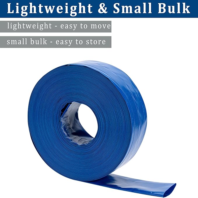 1-1/2 in x 50 ft Pool Backwash Hose Heavy Duty Drain Discharge PVC Lay flat - Image 5