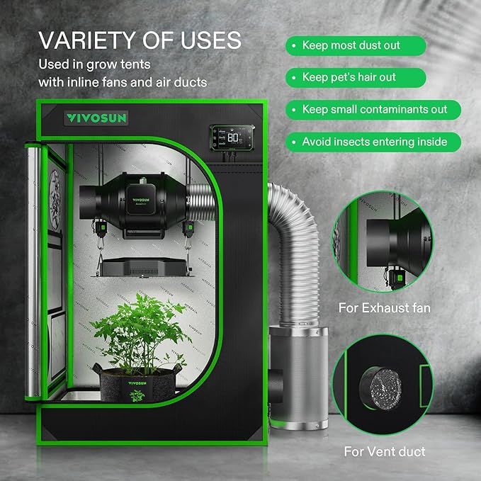 VIVOSUN 2-Pcs. Grow Tent Vent Cover - Image 3