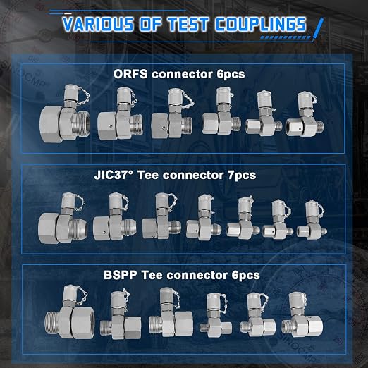 SINOCMP Hydraulic Pressure 3 Gauges Test Kit - Image 4