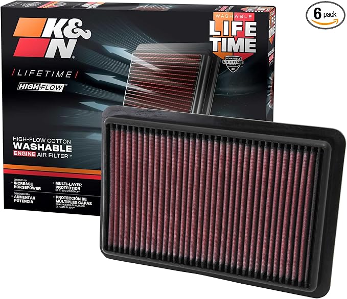 K&N High-Flow Original Lifetime Engine Air Filter: Increase Power: Premium by KNEngineeringInc