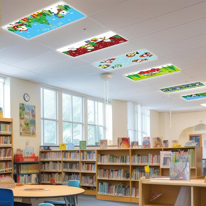 Wiooffen 8Pcs Christmas Fluorescent Light Covers - Image 7