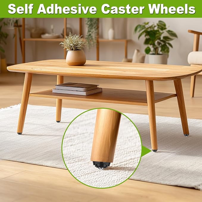 5Pcs Self Adhesive Caster Wheels, 360º Rotation Appliance Wheels, 28LB Capacity - Image 4