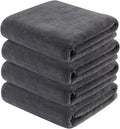 KinHwa Microfiber Bath Towels Large Bathroom Towels Absorbent Shower Soft Towels for Bathroom Large Size for Women Men Ideal Microfiber Towel for Spa, Swimming, Pool Dark Gray (4, Grey, 30x60 inch)