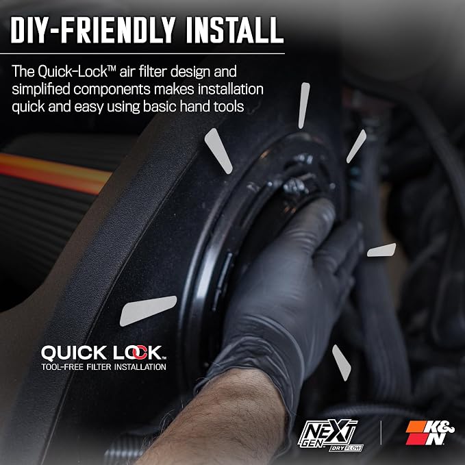 K&N NextGen Cold Air Intake System: Dry-Flow Cotton Filter: Compatible - Image 9