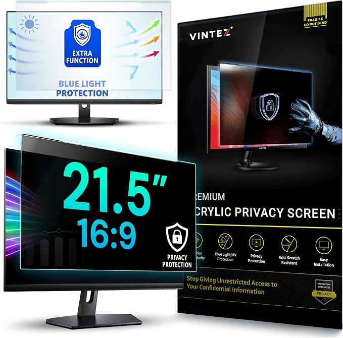 Acrylic 21.5 Inch Computer Privacy Screen Filter by VINTEZ