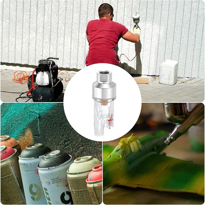 PATIKIL 2 Pcs Air Brush In-Line Filter, 1/8 BSP Inlet and Outlet Threads Mini - Image 6