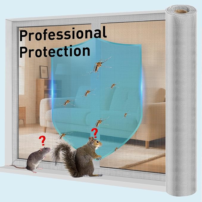 304 Stainless Steel Mesh Window Screen Roll, 35IN x 10FT Silver Metal Window - Image 5