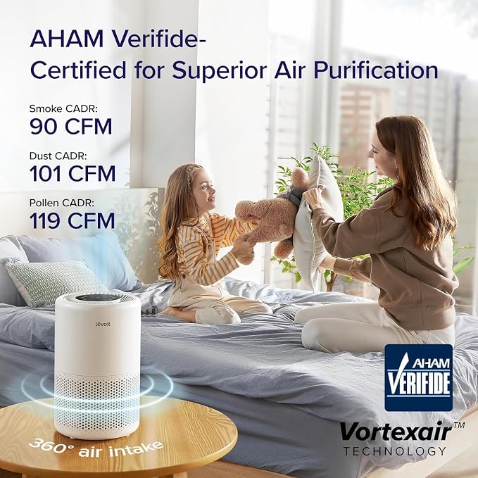LEVOIT Air Purifier for Home Bedroom Dorm Room, Smart & Voice Control, AHAM - Image 4