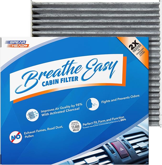 Spearhead Odor Defense Breathe Easy AC & Heater Cabin Filter | Fits 07-08 Fit by SPEARHEAD