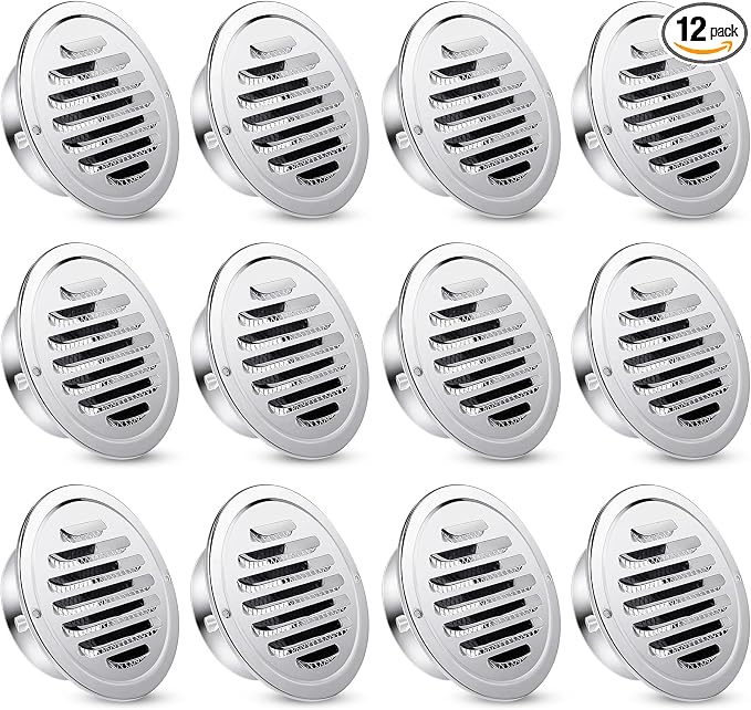 Zonon 12 Pcs Stainless Steel Soffit Vents 4 Inch Round Dryer Vent Cover by Zonon