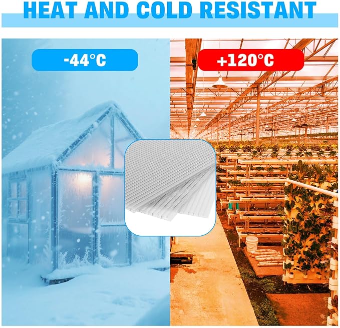 6 Pack Polycarbonate Greenhouse Panels, Excellent Light Transmission & Weather - Image 4