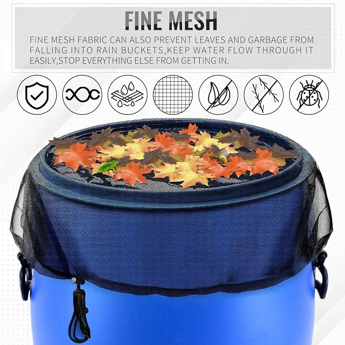 Mesh Cover for Rain Barrel, Leaves and Debris - Image 2