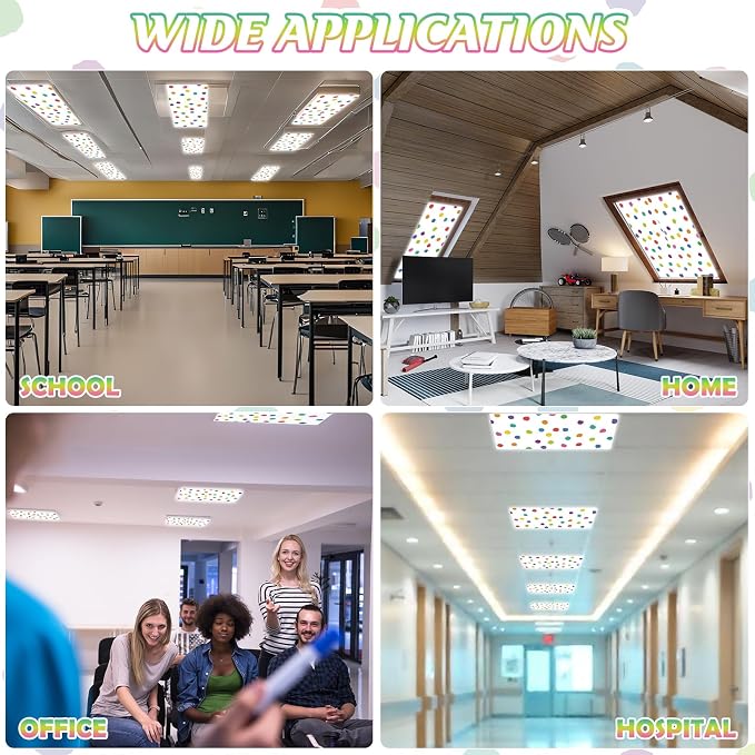 6Pcs Classroom Light Covers for Fluorescent Lights, Magnetic 2x4 FT Ceiling - Image 8
