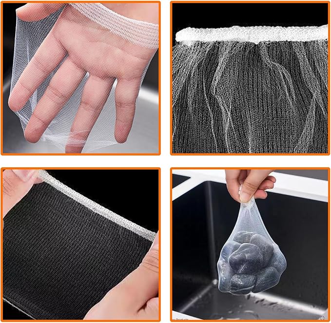 Pine & Linen 200pcs Disposable Mesh Sink Strainers Bags and Storage Box - Image 3