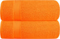 Elvana Home Cotton 2 Pack Oversized Bath Towel Set 28x55 inches, Large Bath Towels, Ultra Absorbant Compact Quickdry & Lightweight Towel, Ideal for Gym Travel Camp Pool - Orange