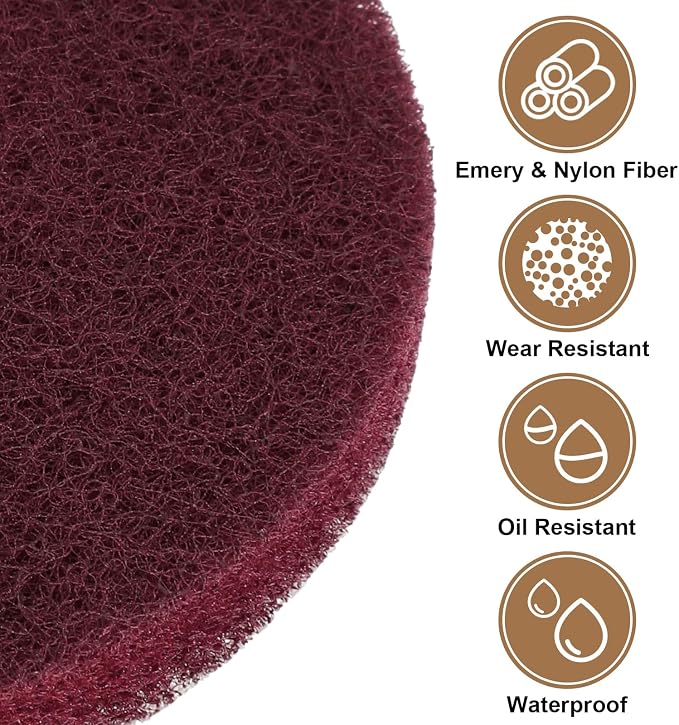 HARFINGTON 24pcs Scrubber Scouring Pads 400 Grits 4 Inch Drill Power Brush Hoop - Image 4
