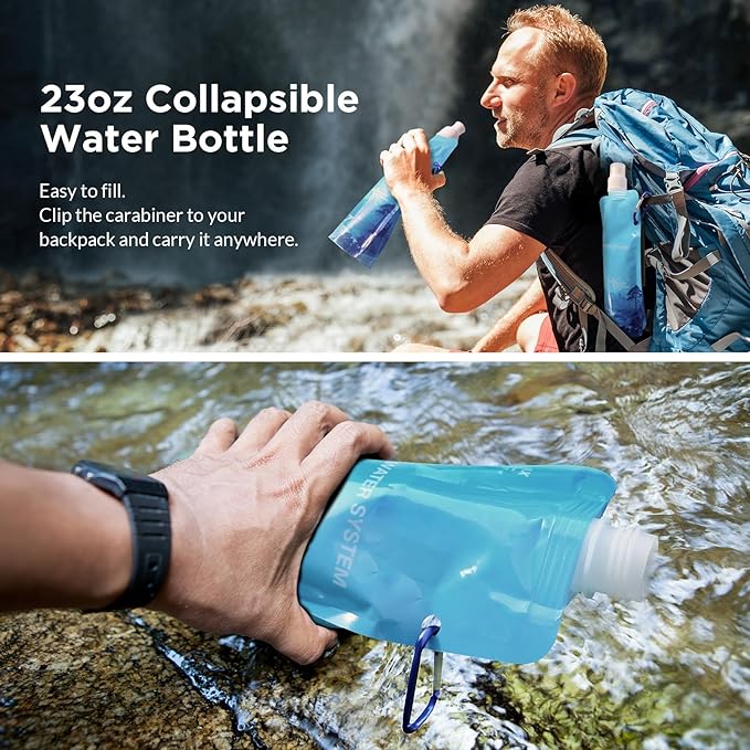 Membrane Solutions Squeezable Water Filtration System, Survival Water Purifier - Image 5