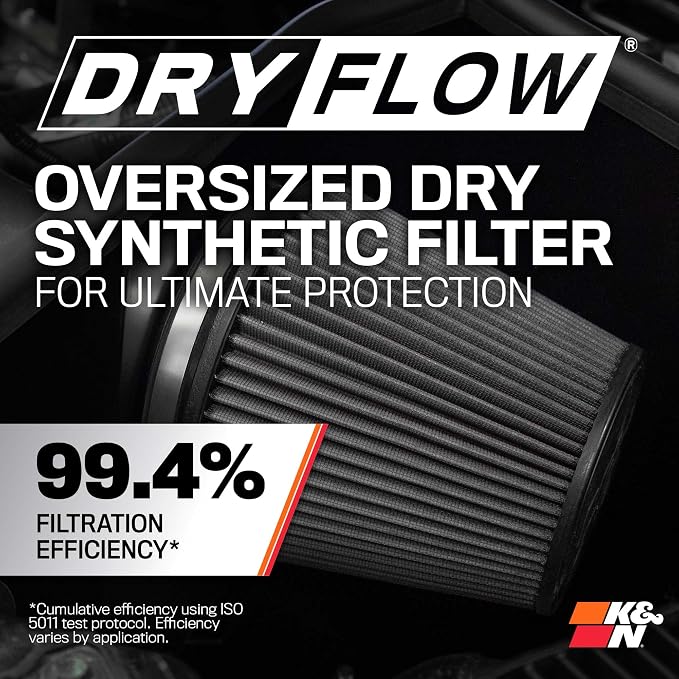 K&N Cold Air Intake System: Dry-Flow Air Filter, Increase Performance & - Image 5