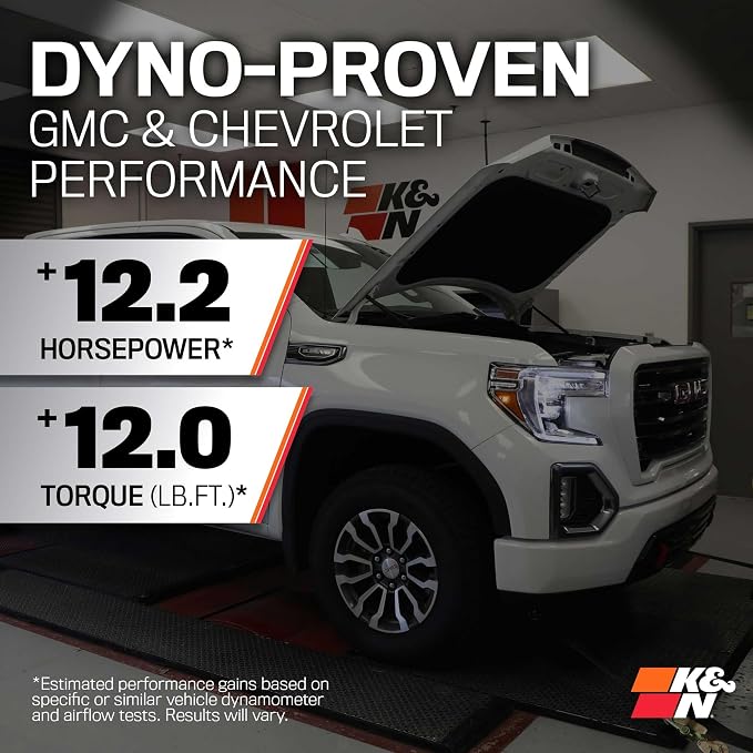 K&N Cold Air Intake System: Dry-Flow Air Filter, Increase Performance & Towing: - Image 3