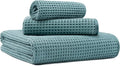 New Microfiber Waffle Bath Towels, 3 Pieces, Oversized, Soft, Absorbent, Fast Drying, Lint Free, Includes Bath, Face and Hand Towels