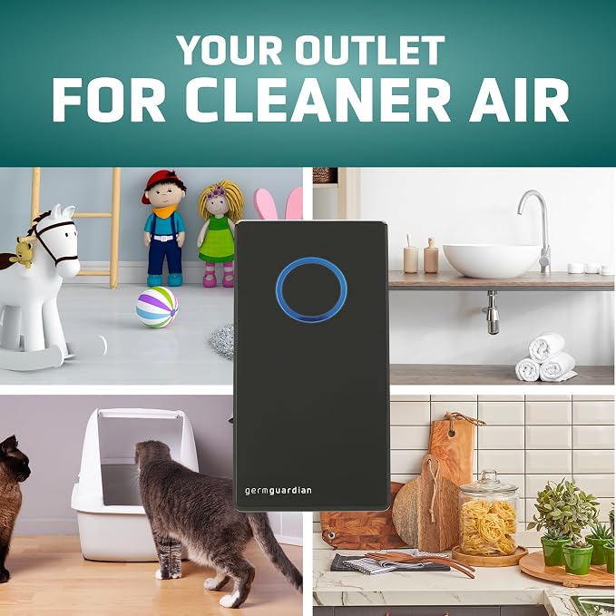 Germ Guardian GG1100B 7” Pluggable Small Air Purifier, Small Room Wall Air - Image 3