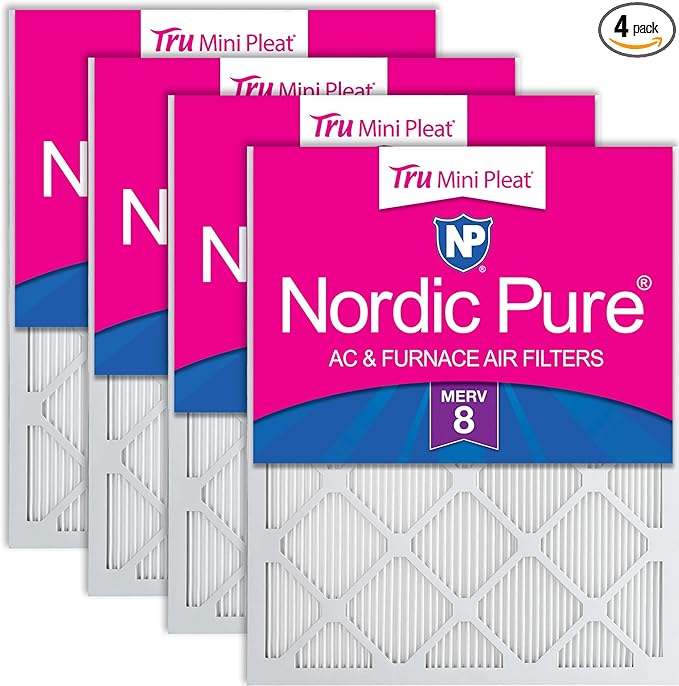 Nordic Pure 16x20x1 Tru Mini Pleat MERV 8 AC Furnace Air Filters by NordicPure