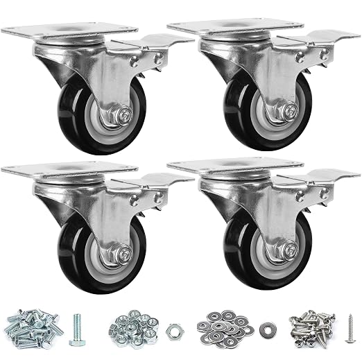 Finnhomy 3 Inch Caster Wheels Set of 4 by Finnhomy