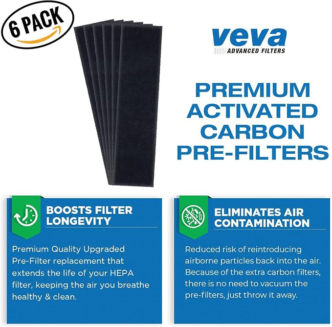 Veva 2 HEPA Air Filters & 6 Carbon Pre-Filters Replacement Filter C Compatible - Image 6