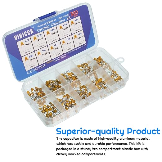 10 Values 300pcs Monolithic Ceramic Capacitor Assortment Kit 10pF 20pF 30pF - Image 4
