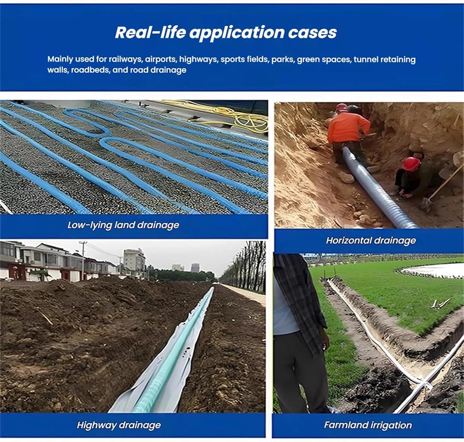 French Drain Pipe，Flexible Underground Drainage Tube, Soft Infiltration Pipe - Image 6