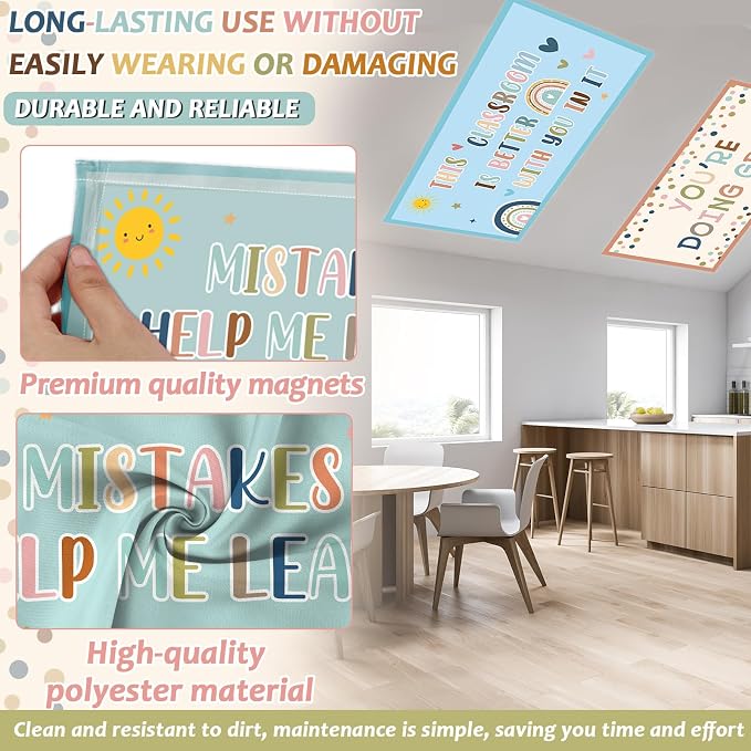 8 Pcs Fluorescent Light Covers for Classroom Ceiling Light 4 x 2 Feet - Image 3