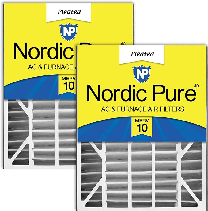 Nordic Pure 20x25x5 Air Bear AC Filter Replacement MERV 10 Pleated + Carbon 2 by NordicPure