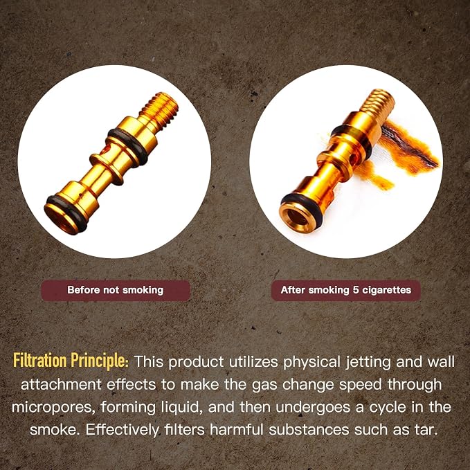 Reusable Washable Cigarette Filter Tips Mouthpiece Handcrafted Solid Wood Metal - Image 6