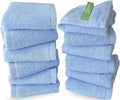 Washcloths 12 Pack 13"x13"- Extra Absorbent, Soft Multipurpose Wash Clothes and Face Towel (Blue)
