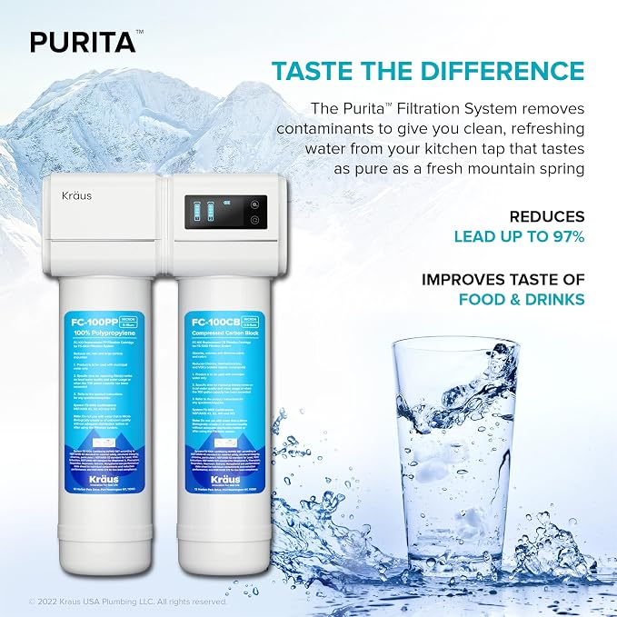 KRAUS Purita 2-Stage Carbon Block Under-Sink Water Filtration System - Image 13