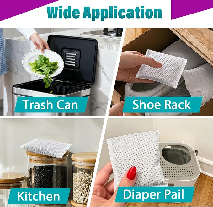 16 Pcs Activated Charcoal Odor Absorbing Filter Refills, Compatible - Image 6