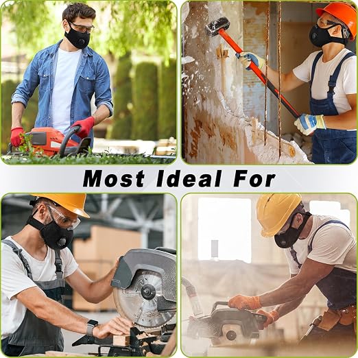 BASE CAMP Upgrade M Plus Dust Mask 2 Pack, Breathable Reusable Dust Face Mask - Image 6