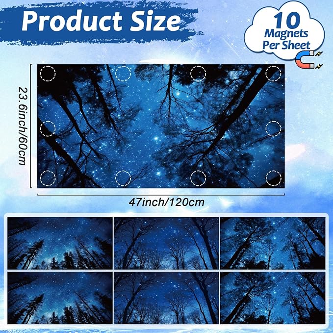 6 Pcs Night Sky Fluorescent Light Covers - Image 2