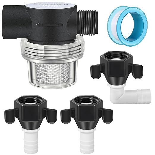 Dreyoo RV Water Pump Strainer Filter, 1/2 Twist On Pipe Strainer, 1/2 x 14 NPT by Dreyoo