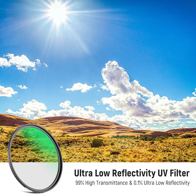 NEEWER 49mm Ultra Low Reflectivity UV Lens Filter, UV Protection Filter - Image 2