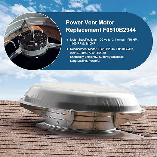 Criditpid F0510B2944, F0510B2497 Power Vent Attic Fan Motor Replacement - Image 7