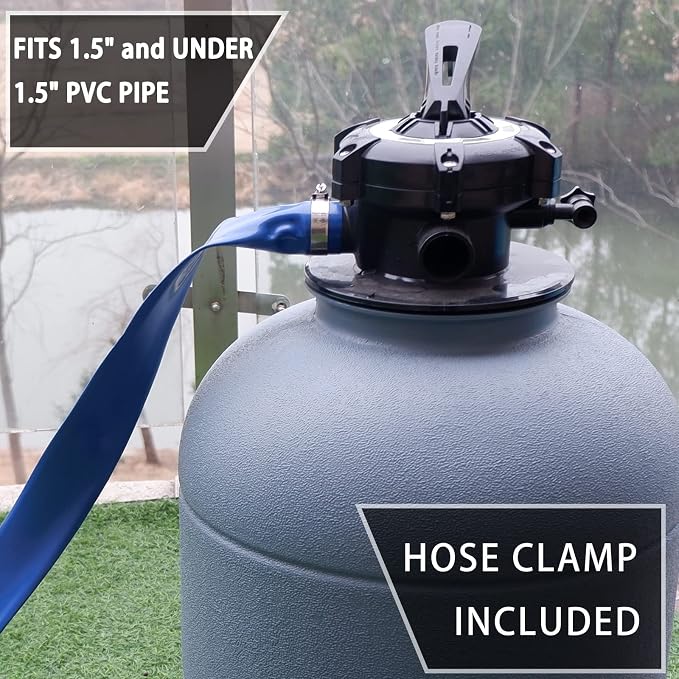 Poolvio 1-1/2" x 100' Professional Blue Backwash Hose - Image 8