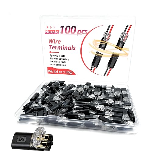 100PCS 2-Pin Double Wire Plug in Connector by BRITEVO