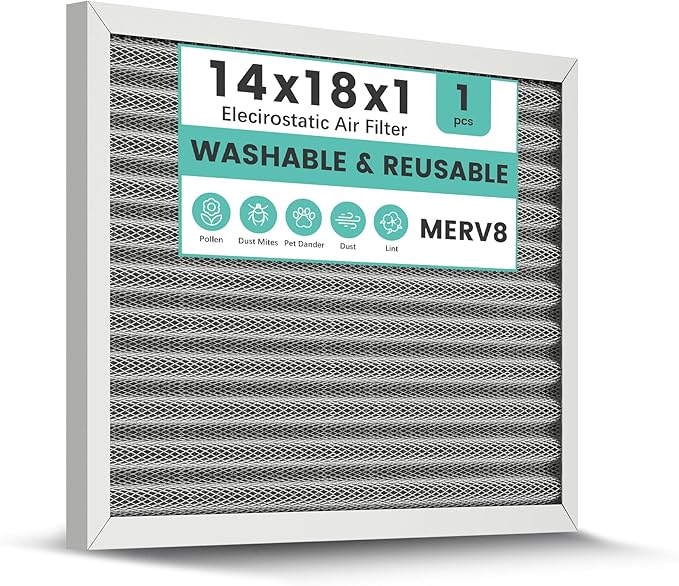14x18x1 HVAC Furnace Air Filter, Washable Electrostatic Furnace Filter by KEYINGXUAN