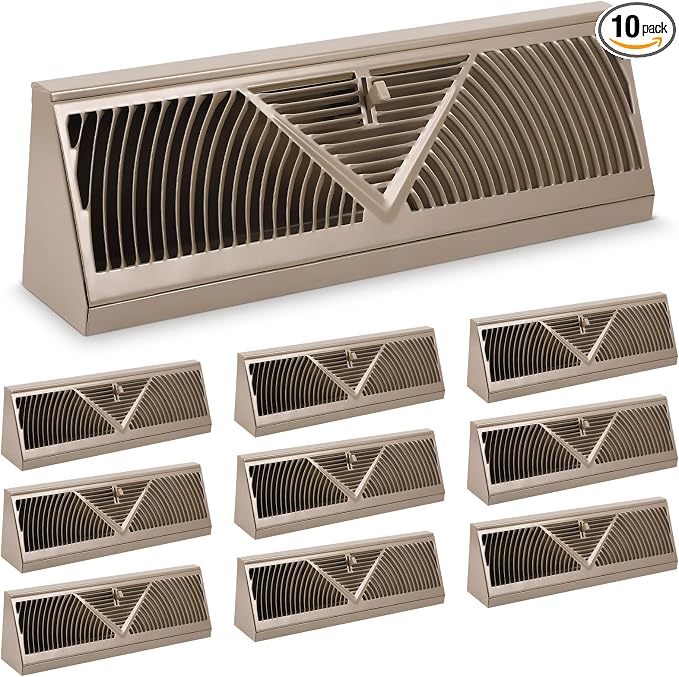 Yaocom 10 Pack Baseboard Register Vent 18 Inch Duct Opening Size Vent Covers by Yaocom