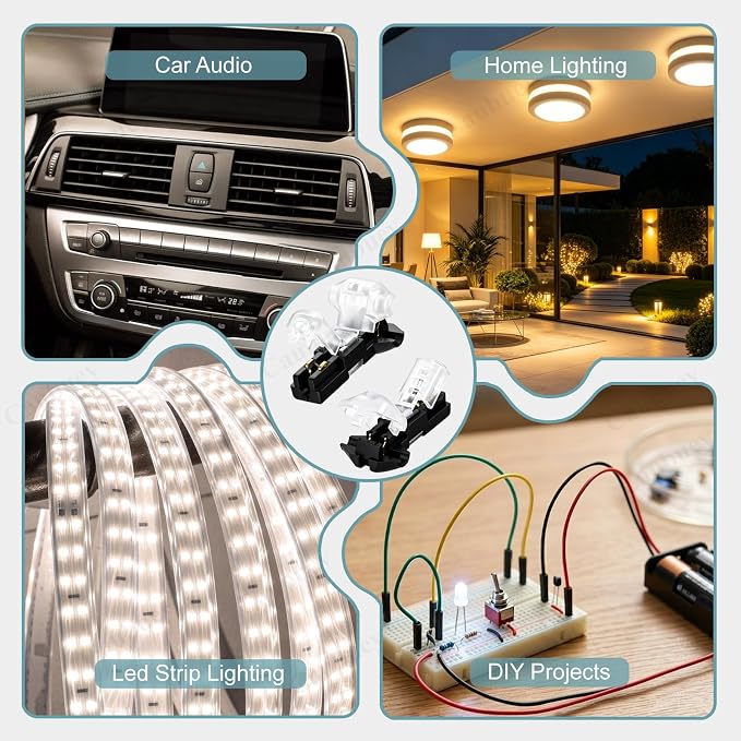 12PCS Quick Connect Wire Connectors, 3 Way 1 Pin Low Voltage T Tap Wire - Image 7