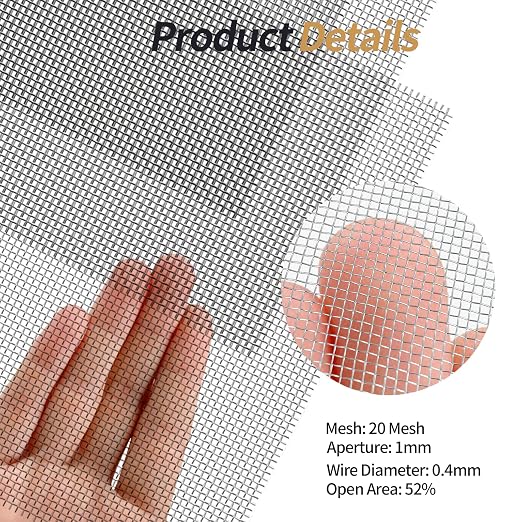 4 Pack 304 Wire Mesh Screen, 11.8"X8.2" Heat-Resisting Metal Mesh, 20 Mesh - Image 5